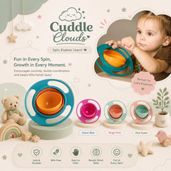 360° Spill-Proof Baby Bowl – Mess-Free Self Feeding Made Easy