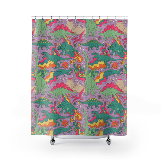 Dinosaur Shower Curtains | Fun Jurassic-Themed Bathroom Decor