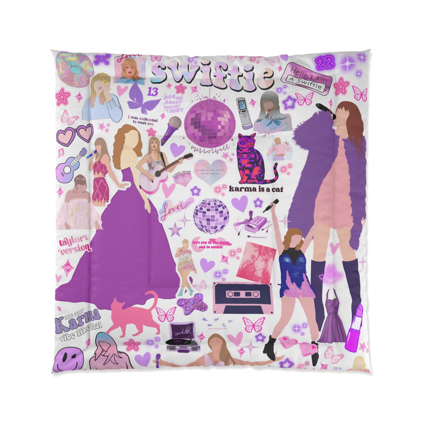 Taylor Inspired Comforter | Swifty Comforter | Taylor Bedding | Swiftys TS gift idea | Taylor gifts | Swift blanket