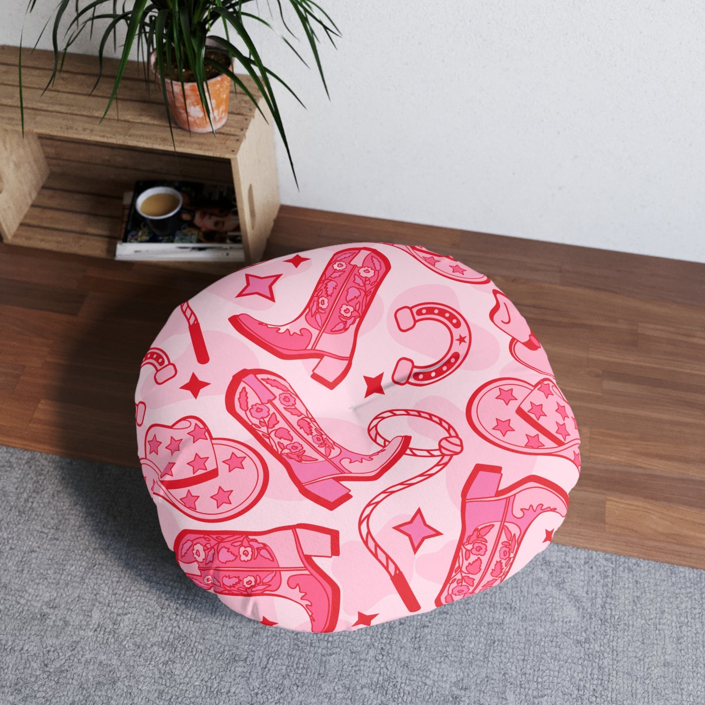 Pink Cowboy Floor Pillow | Pink Cowgirl Floor Pillow | Cowboy Boots Pillow | Western Decor