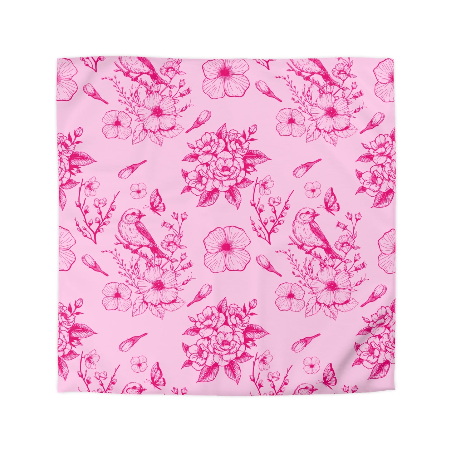 Pink Floral Duvet Cover