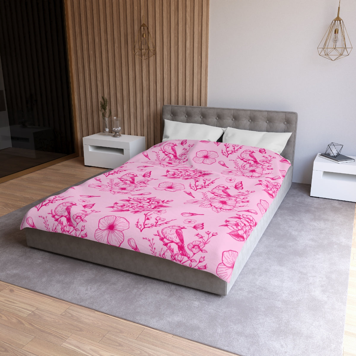 Pink Floral Duvet Cover