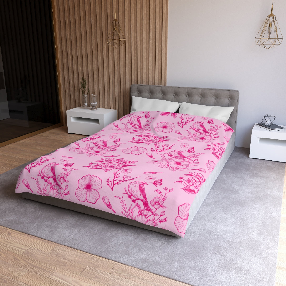 Pink Floral Duvet Cover