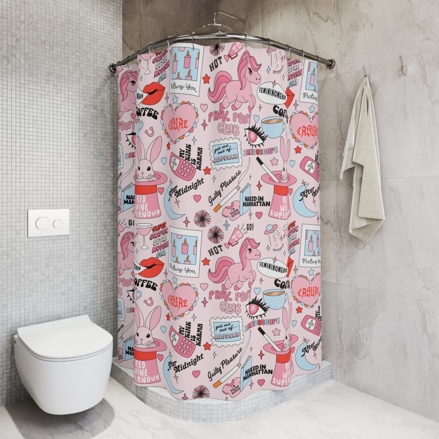 Chappell inspired Shower Curtains | Pink pony Club Shower Curtains | Midwest Princess Tour | Y2k Shower Curtains