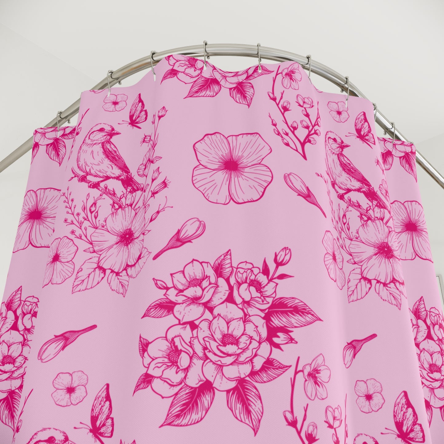 Pink Floral Shower Curtains