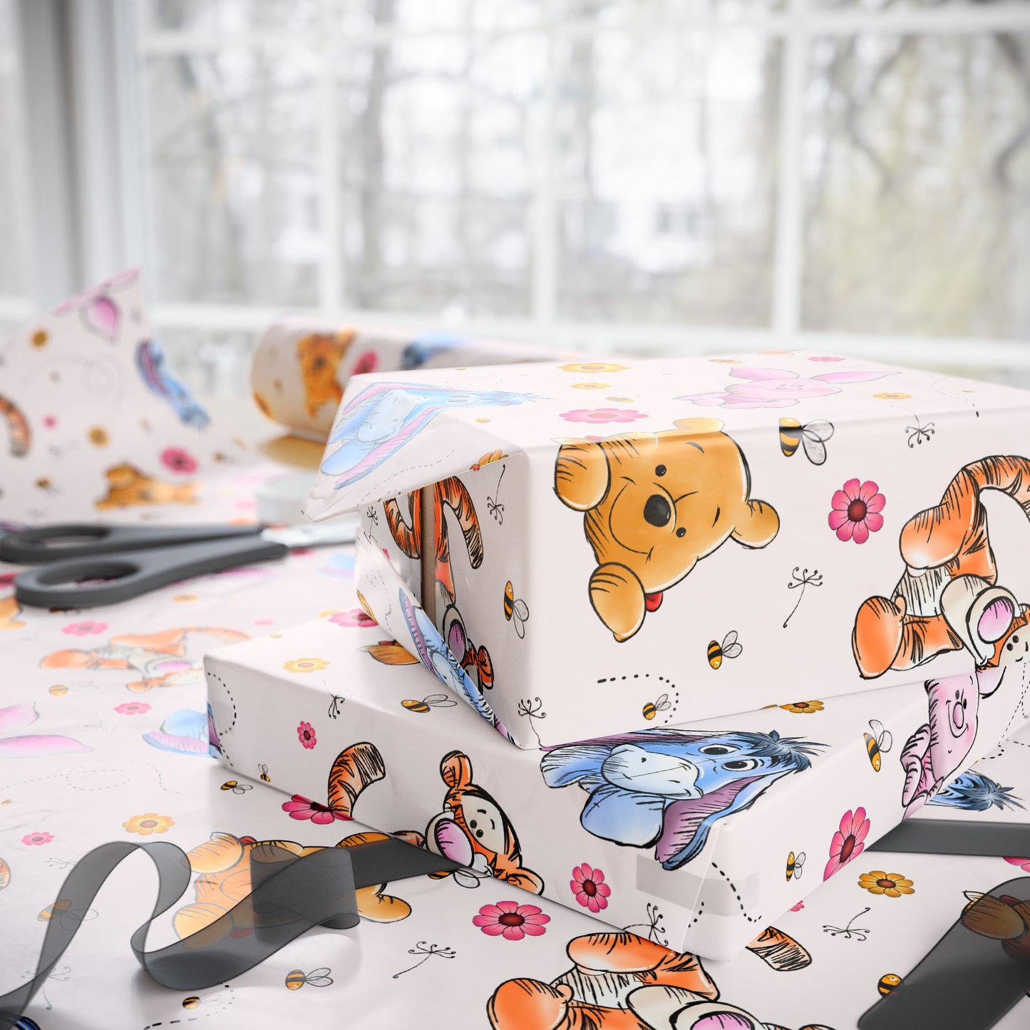 Winnie the pooh Wrapping Paper | Baby Shower Wrapping Paper | Pooh Bear Wrapping Paper | Baby Shower Gift