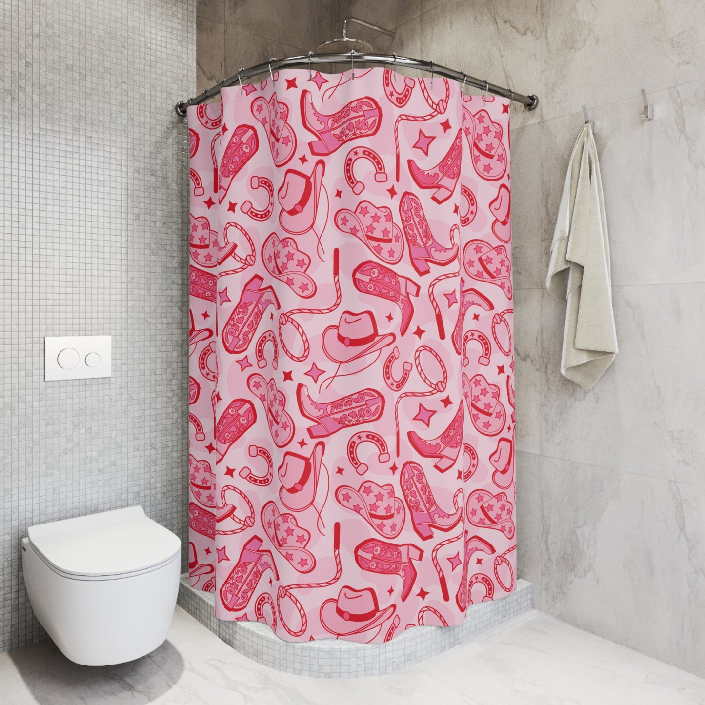 Pink Cowboy Shower Curtains | Pink Cowgirl Shower Curtains