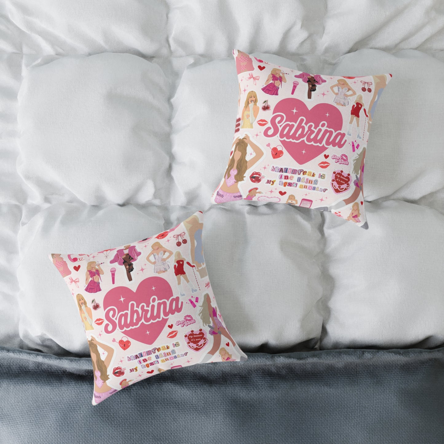 Sabrina Inspired Pillow | Short n' Sweet Tour Pillow | Sabrina Bedding | Sabrina Espresso | Please, Please, Please