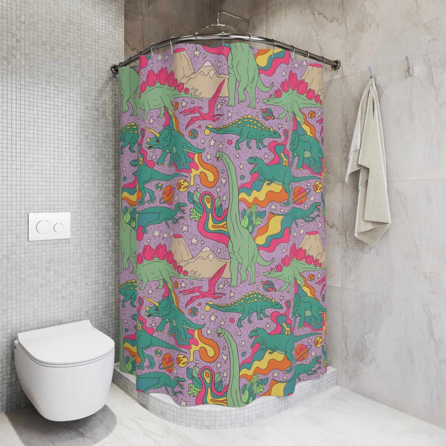 Dinosaur Shower Curtains | Fun Jurassic-Themed Bathroom Decor