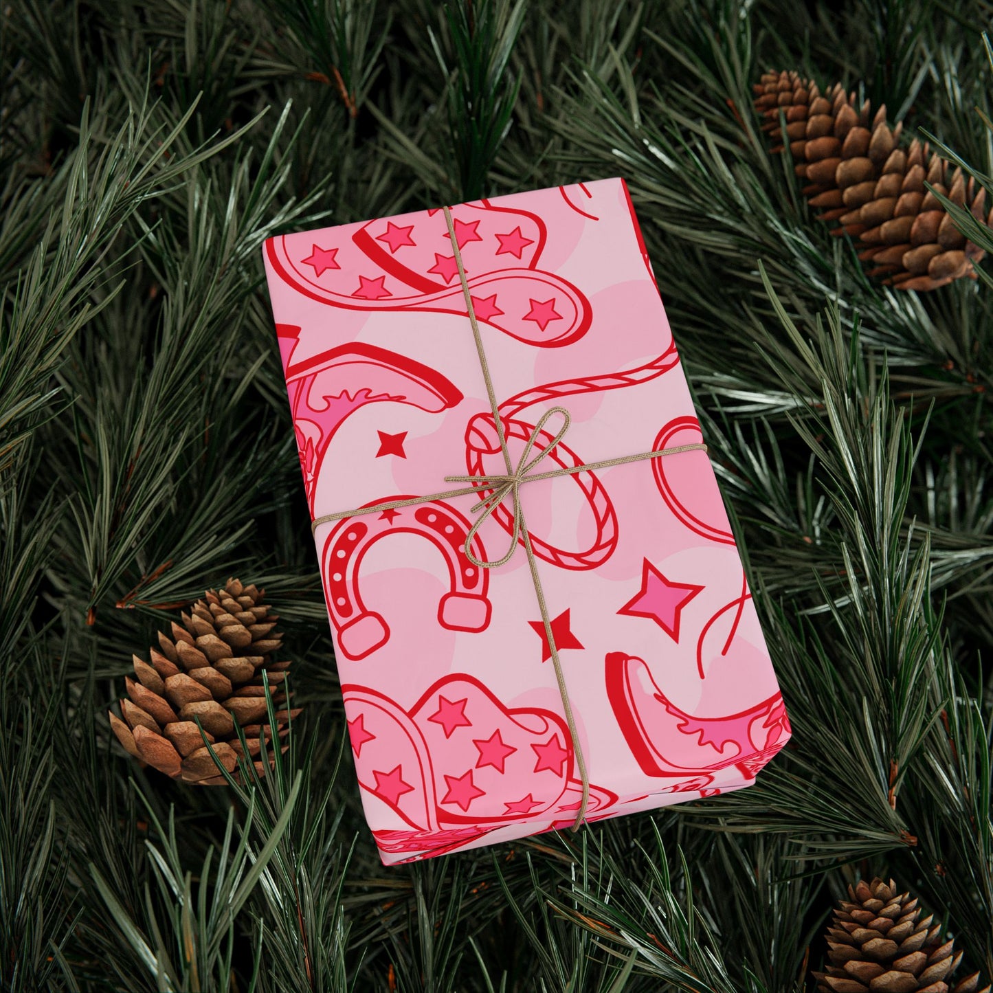 Pink Cowboy Wrapping Papers | Pink Cowgirl Wrapping Papers | Christmas Wrapping Papers | Holiday Decoration