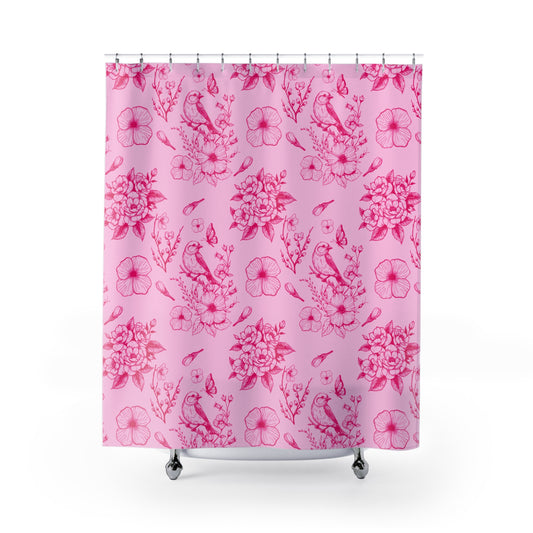 Pink Floral Shower Curtains