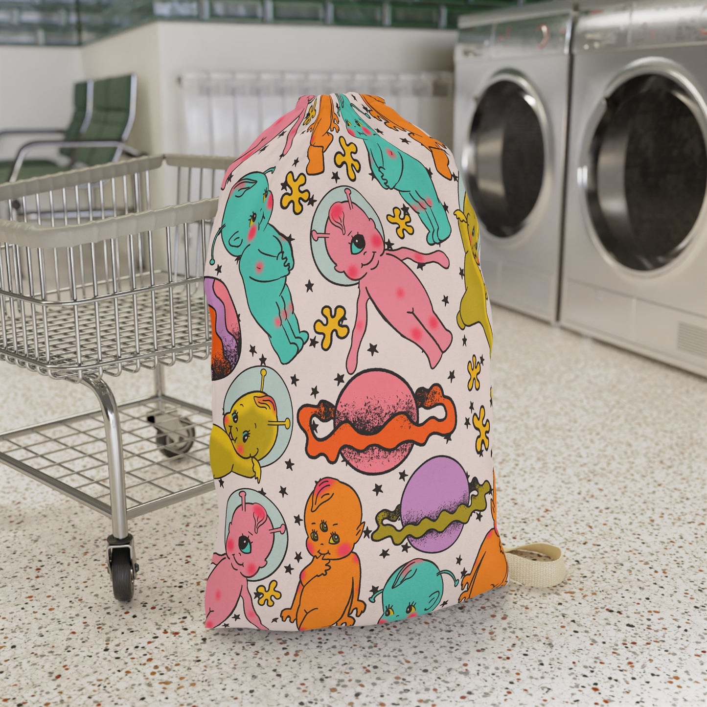 Alien Kewpie Laundry Bag | Alien Laundry Organizer | Kids' Laundry Bag | y2k Laundry Bag | Kewpie