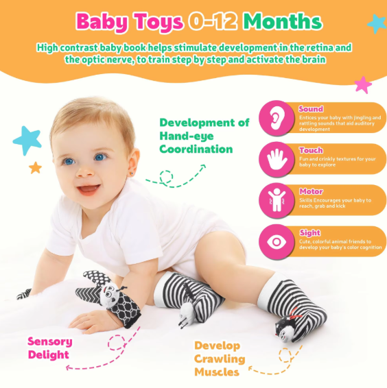 Baby Wrist Rattle & Sensory Socks – Fun, Movement & Early Development in Every Kick