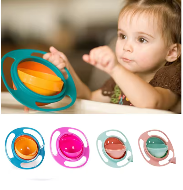 360° Spill-Proof Baby Bowl – Mess-Free Self Feeding Made Easy