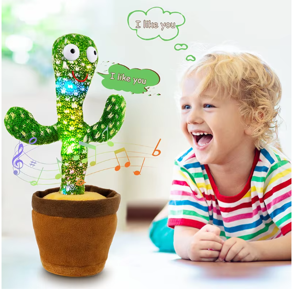 Talking Cactus Toy Singing Cactus Voice Recorder Baby Toys Plush Cactus Educational Toys Repeats What You Say Learning Toys