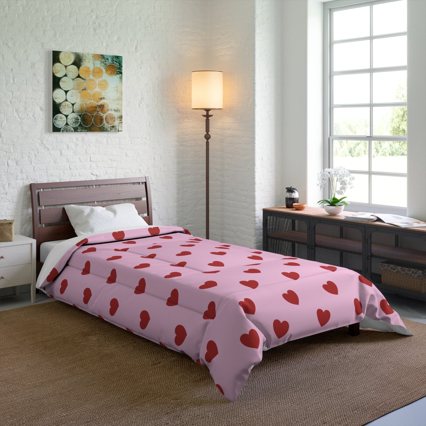 Pink Hearts Comforter