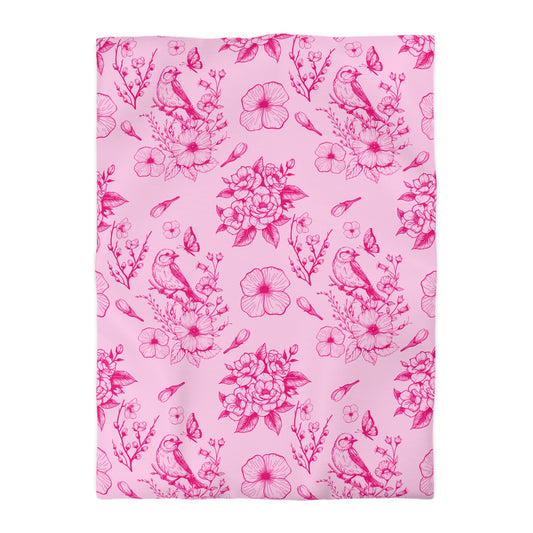 Pink Floral Duvet Cover