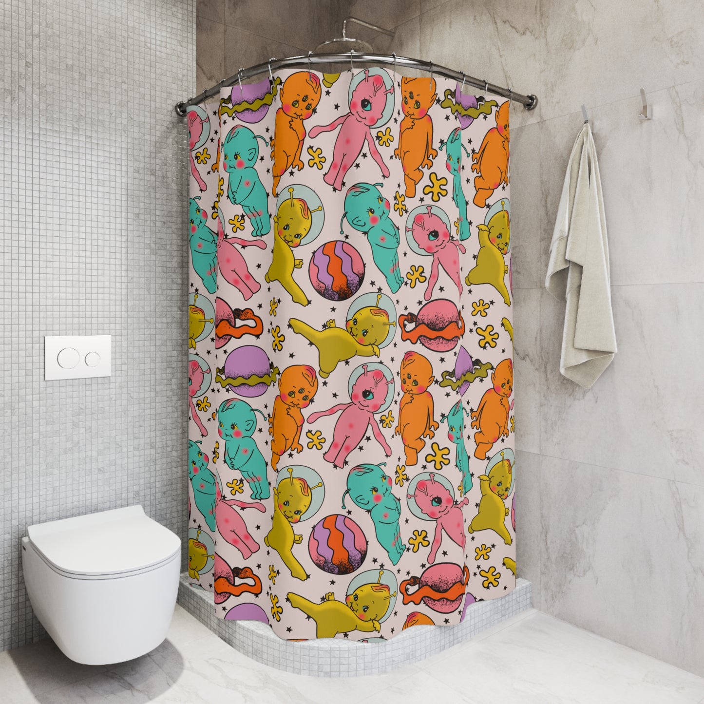 Alien Kewpie Shower Curtains