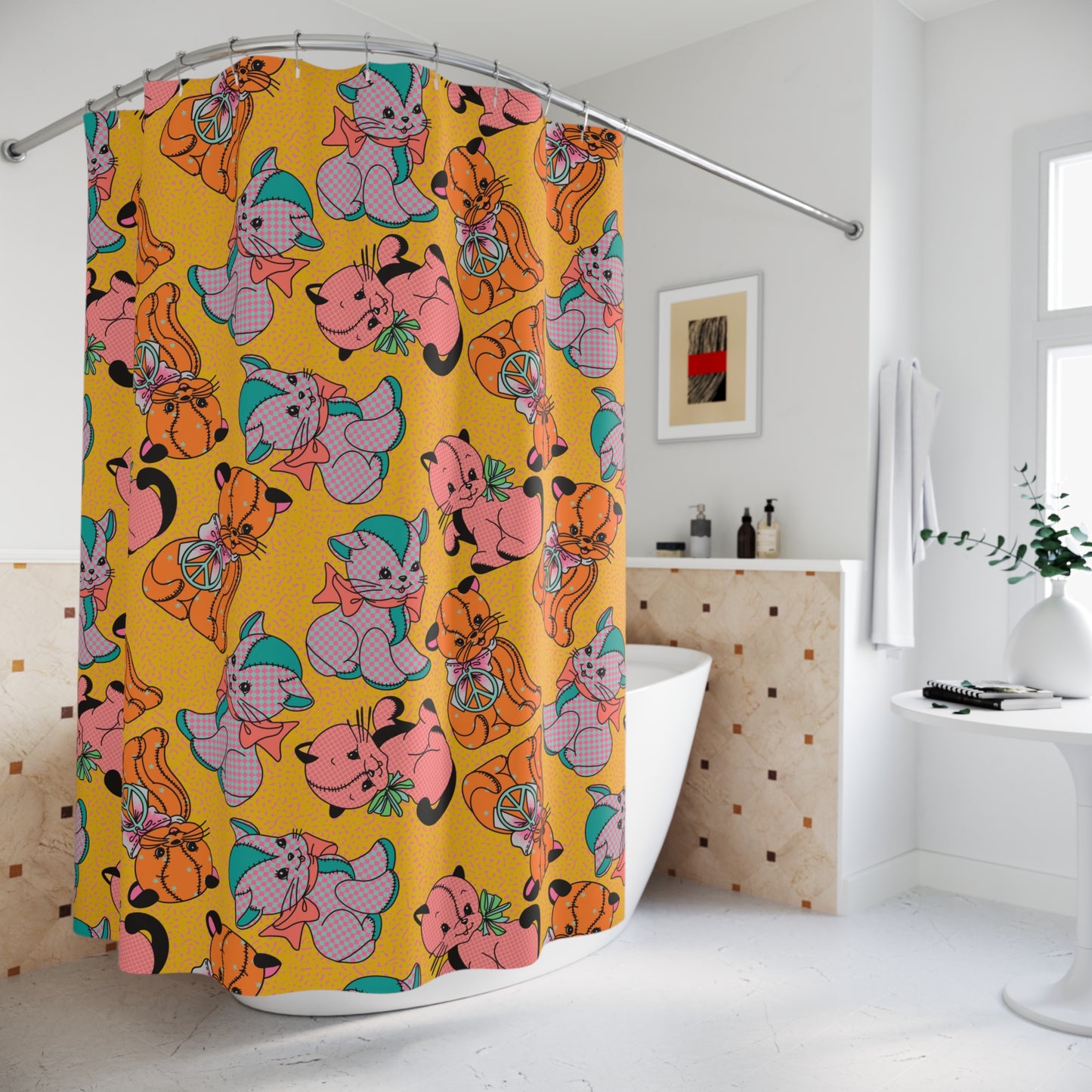 Cat Shower Curtains | Crazy Cat Lady Shower Curtains | Cute Cats Shower Curtains | Gift For Cat Lover | Cat Mom | Cat Dad