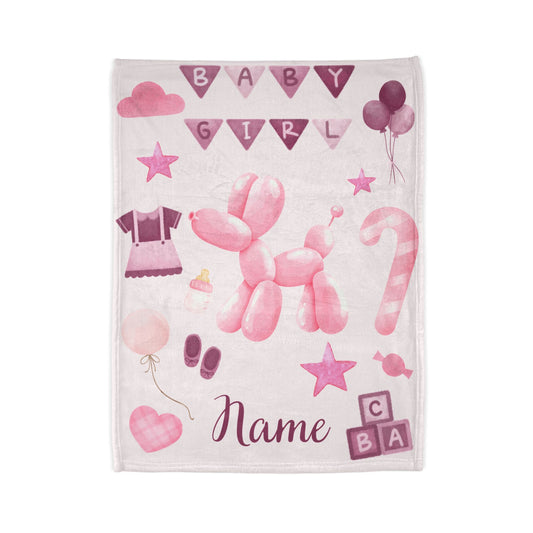 Personalized Baby Girl Blanket | New Born Blanket | Baby Shower Blanket