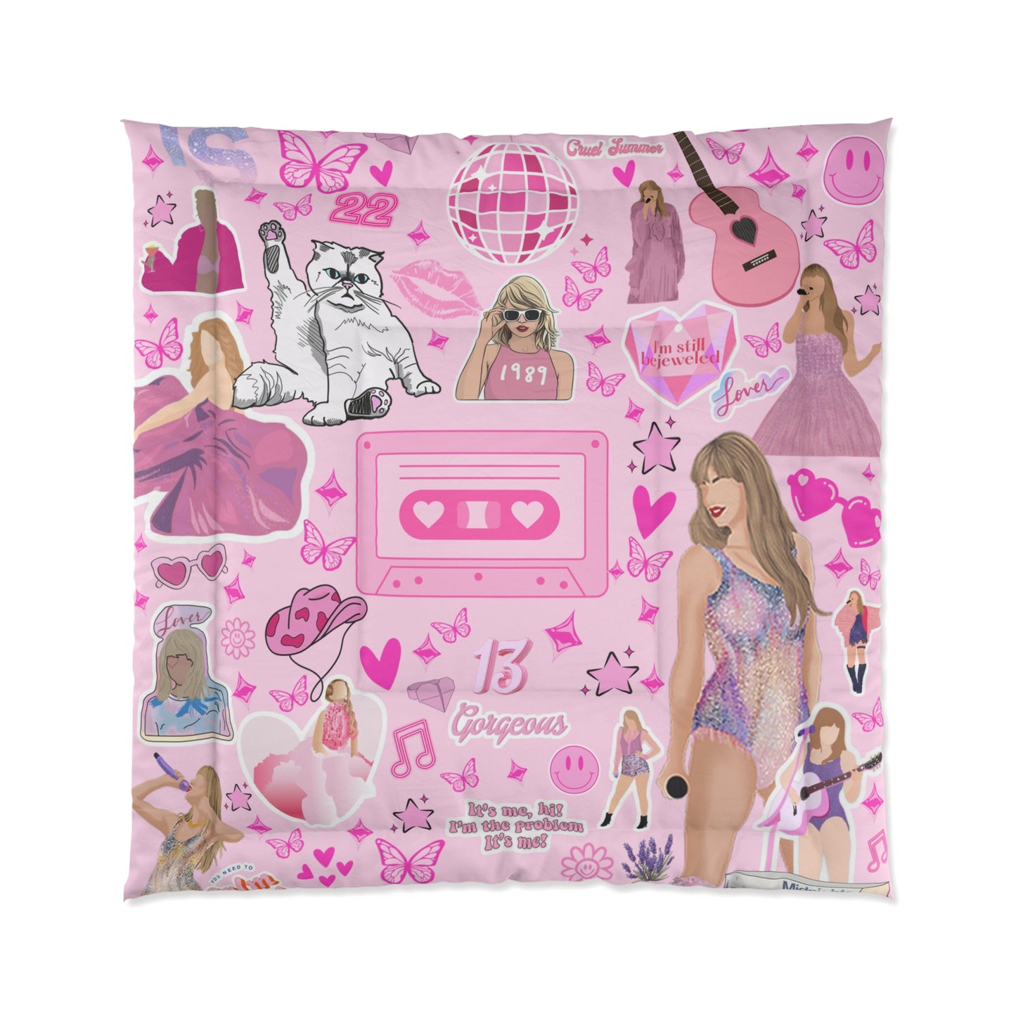 Taylor Inspired Comforter | Swifty Comforter | Taylor Bedding | Swiftys TS gift idea | Taylor gifts | Swift blanket