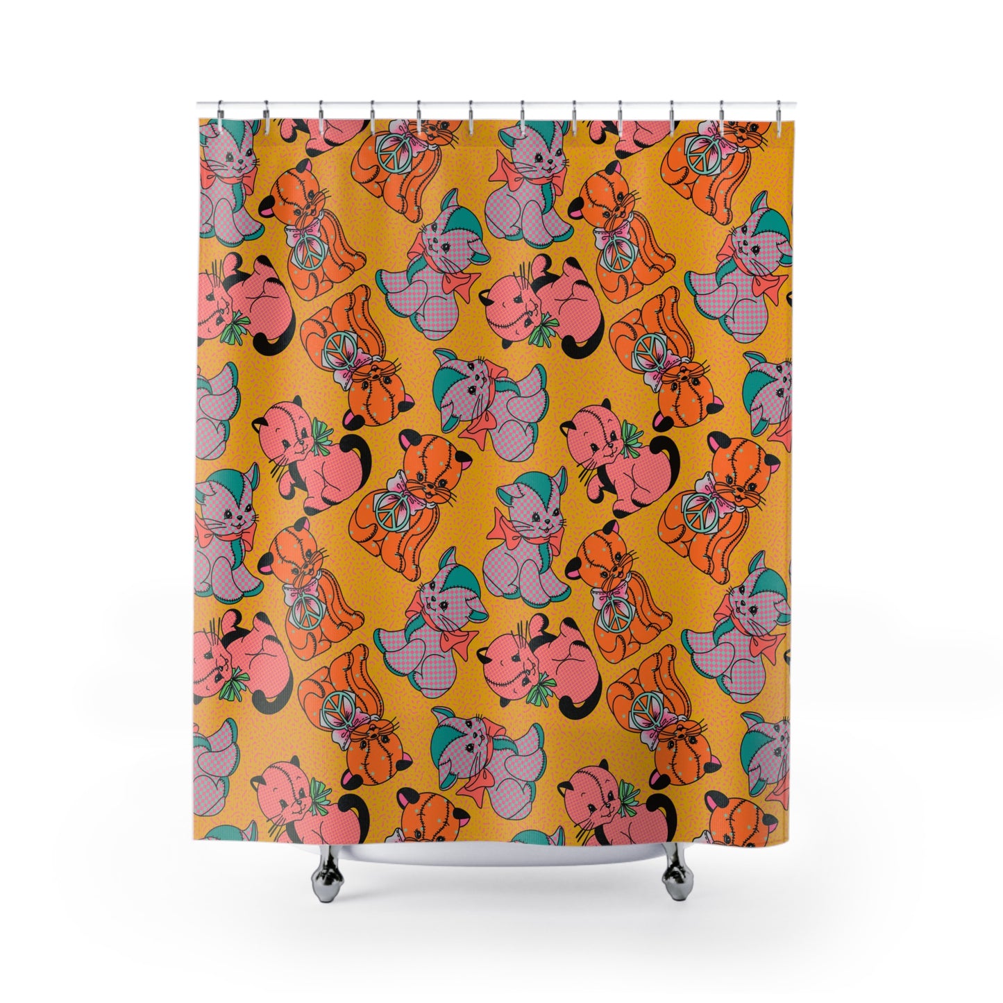 Cat Shower Curtains | Crazy Cat Lady Shower Curtains | Cute Cats Shower Curtains | Gift For Cat Lover | Cat Mom | Cat Dad