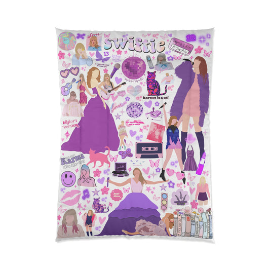 Taylor Inspired Comforter | Swifty Comforter | Taylor Bedding | Swiftys TS gift idea | Taylor gifts | Swift blanket