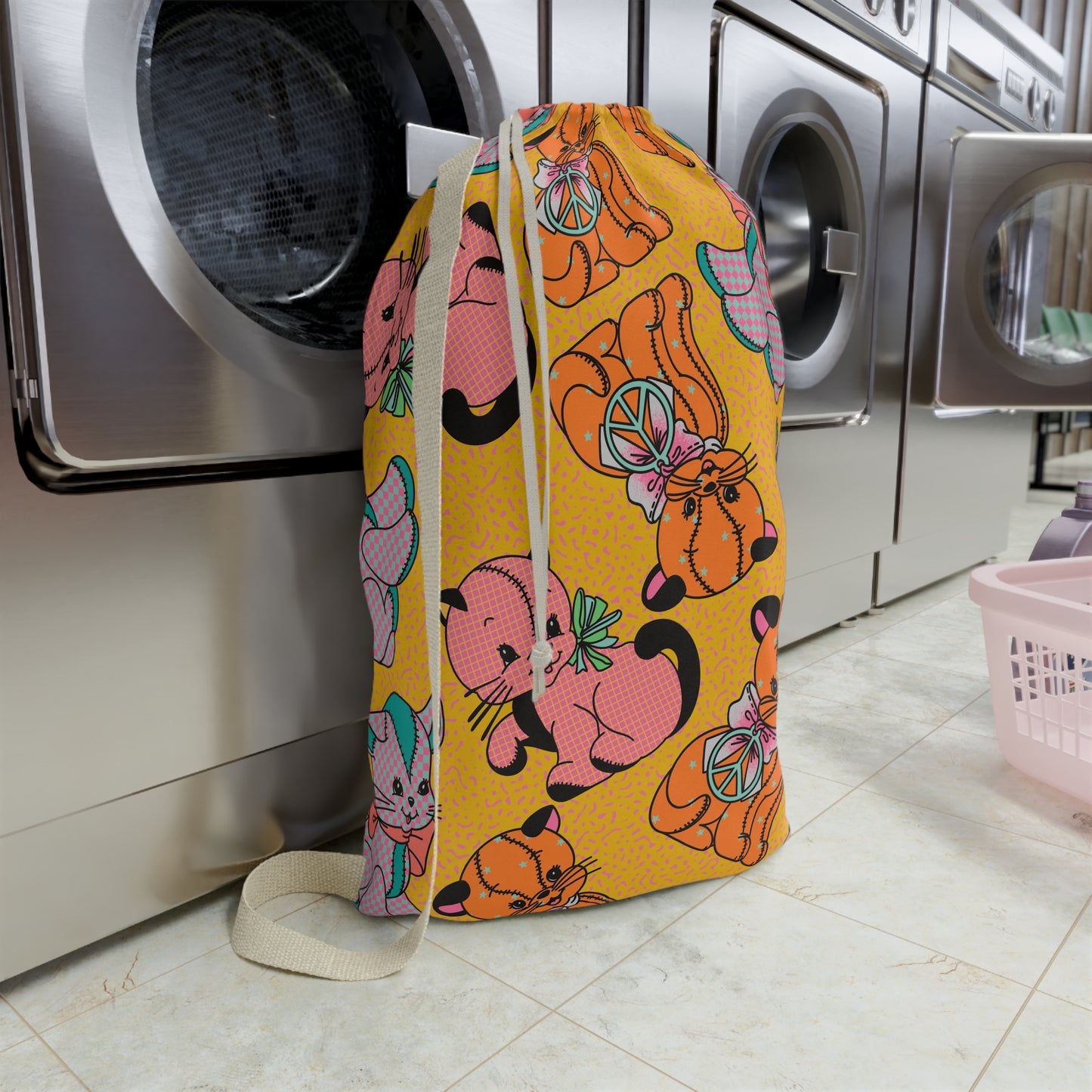 Cat Laundry Bag | Vintage cat Laundry Organizer | Kids' Laundry Bag | y2k Laundry Bag | Retro kitty