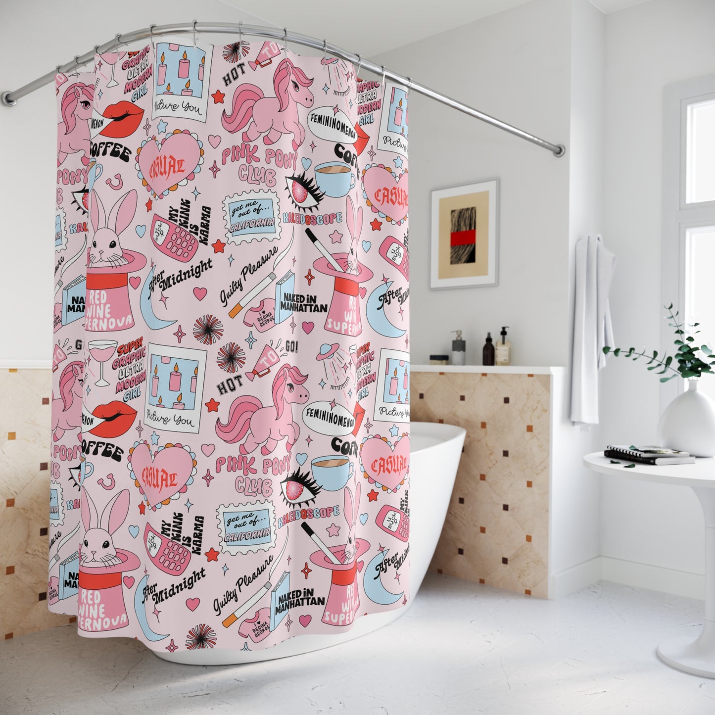 Chappell inspired Shower Curtains | Pink pony Club Shower Curtains | Midwest Princess Tour | Y2k Shower Curtains