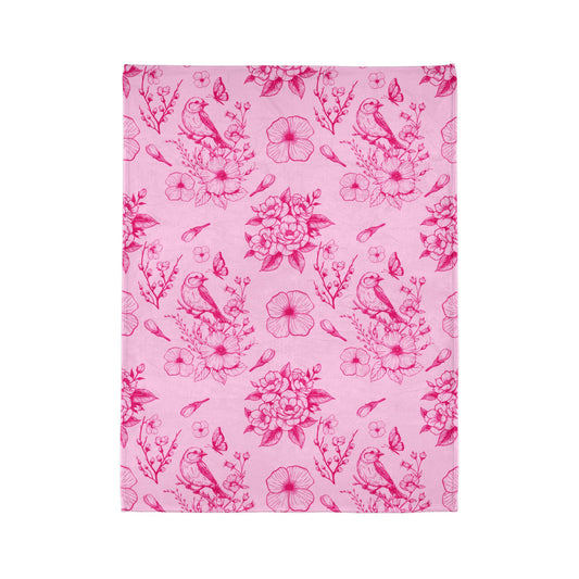 Pink Floral Blanket